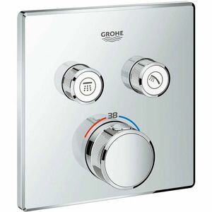 Ornament Grohe Grohterm Smartcontrol, termostatic patrat, 2 iesiri, instalare cu Rapido Smartbox, crom, 29124000 imagine