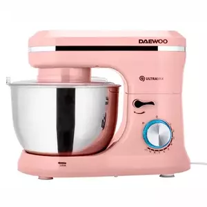 Mixer cu bol Daewoo DHM150P, 1600 W, 10 viteze, capacitate bol 4.5l, tel, carlig framantare, palete amestecare, Roz imagine