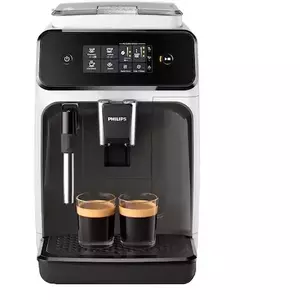 Espressor automat Philips EP1223/00 Seria 1200, 1500W, 15 bar, sistem clasic de spumare, 2 bauturi, afisaj tactil, optiune 2 cesti, 12 setari macinare, rasnita ceramica, Alb imagine