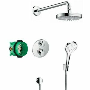 Set de dus fix si mobil cu baterie termostatata incastrata HANSGROHE DESIGN CROMA SELECT S / ECOSTAT S imagine