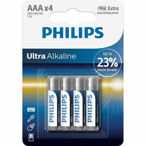 BATERII ULTRA ALKALINE AAA, 4 BUC imagine