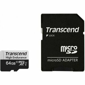 Card de memorie Transcend 64GB microSD cu adaptor U1, High Endurance imagine