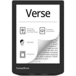 eBook Reader PocketBook Verse PB629, ecran tactil 6.0 E Ink Carta™ 1200, 212dpi, 8GB, SMARTlight, G-sensor, WiFi, Mist Grey imagine