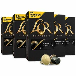 Set 5X Capsule cafea, L'OR Espresso Ristretto, intensitate 11, 50 bauturi x 25 ml, compatibile cu sistemul Nespresso ® , 50 capsule aluminiu imagine