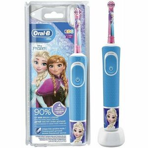 Periuta de dinti electrica Oral-B D100 Vitality Frozen pentru copii 7600 oscilatii/min, Curatare 2D, 2 programe, 1 capat, 4 stickere incluse, Albastru imagine