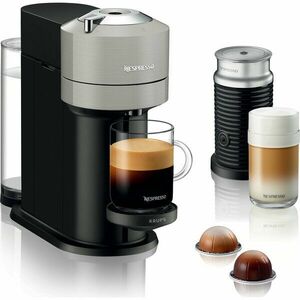 Pachet Espressor Nespresso by Krups Vertuo Next XN911B10, 1690W, 19 Bar, Centrifusion™, Conectare la telefon + Aparat pentru spumare lapte Aeroccino 3 Negru, 1.1L, Gri, + set capsule degustare imagine