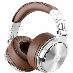 Casca OneOdio Pro30 cu fir detasabil, tip over ear, utilizare profesionala, DJ, conectare prin Jack 3.5 mm | Jack 6.35 mm, difuzor 50 mm, impedanta 32 Ohm, argintiu | maro imagine