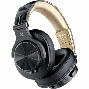 Casca OneOdio Fusion-A70-Black-Gold wireless, cu fir, tip over ear, utilizare multimedia, DJ, conectare prin Bluetooth 5.2 | Jack 3.5 mm | Jack 6.35 mm, difuzor 40 mm, impedanta 32 Ohm, acumulator 650 mAh, negru | auriu imagine