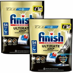 Pachet Detergent capsule pentru masina de spalat vase Finish Ultimate Plus, 2x54 buc, 108 spalari imagine