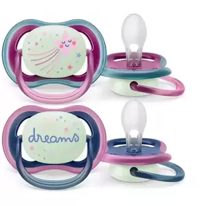 Suzeta Philips AVENT Ultra Air NightTime SCF376/14, 6-18 luni, 2 buc, multicolor imagine