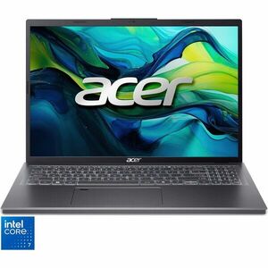 Laptop Gaming Acer Aspire 16 A16-51GM-72MV cu procesor Intel® Core™ 7 150U pana la 5.4GHz, 16'', WUXGA, IPS, 16GB RAM DDR5, 512GB SSD, NVIDIA® Geforce® RTX™ 2050 4GB GDDR6, No OS, Steel Gray imagine