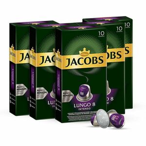 Set 5X Capsule Cafea Jacobs Lungo Intenso, intensitate 8, 50 capsule de aluminiu, compatibile cu Nesspreso Original, 260 g imagine