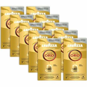 Set 10 x Cafea capsule Lavazza Qualita Oro, compatibile Nespresso, aluminiu, 100 x 5, 7g imagine