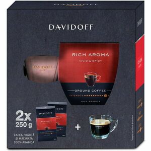 Set Cafea prajita, macinata si vidata Davidoff Café Rich Aroma 2x250g + Cana Espresso 85ml imagine