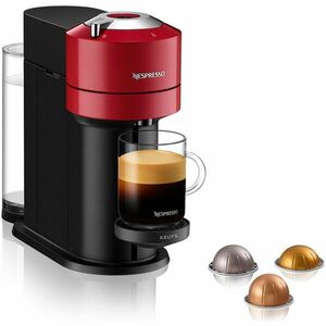 Espressor Nespresso by Krups Vertuo Next XN910510, 1500W, 19 Bar, Centrifusion™, Conectare la telefon, 1.1L, Rosu + set capsule degustare imagine