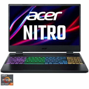 Laptop Gaming Acer Nitro 5 AN515-46 cu procesor AMD Ryzen™ 7 6800H pana la 4.70 GHz, 15.6 QHD, IPS, 165Hz, 32GB, 1TB SSD, NVIDIA® GeForce RTX™ 3070 8GB GDDR6, No OS, Black imagine