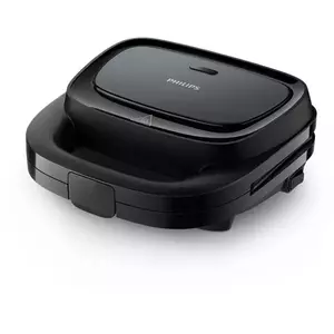 Sandwich-maker Philips HD2331/90 Seria 3000, 750W, pentru sandwich-uri triunghi, plite neaderente, comutator pornit/oprit, lumini indicatoare, sistem de blocare rapida imagine