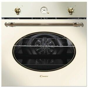 Cuptor incorporabil electric Candy Retro FCR 824 BA, 8 functii, 68 l, grill, clasa A, old white imagine