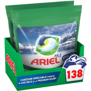 Detergent de rufe capsule Ariel All in One Arctic Edition, 2x69, 138 spalari imagine