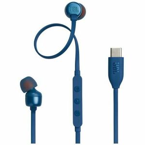 Casti In-Ear cu fir JBL Tune 310C, Pure Bass, Hi-Res, USB-C, Albastru imagine