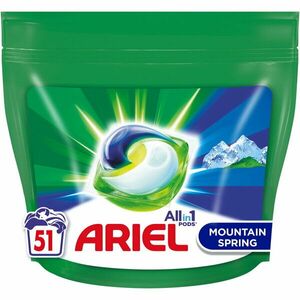 Detergent de rufe capsule Ariel All in One PODS Mountain Spring, 51 spalari imagine