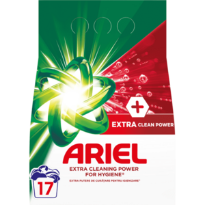 Detergent de rufe pudra Ariel +Extra Clean Power, 1.275kg, 17 spalari imagine