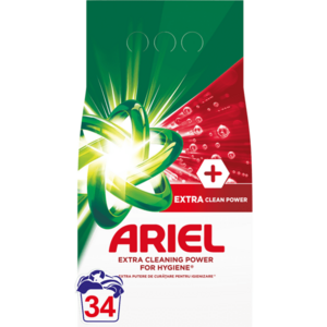 Detergent de rufe pudra Ariel +Extra Clean Power, 2.55kg, 34 spalari imagine