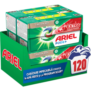 Detergent de rufe capsule Ariel PODS+ Extra Clean Power, 4x30 buc, 120 spalari imagine