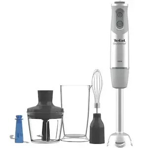 Mixer vertical Tefal Quickchef HB65KD38, 1000 W, 20 viteze, Functie turbo, Picior inox, Pahar gradat, Tocator, Tel, Argintiu imagine