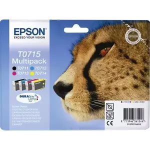 Pachet 4 cartuse Inkjet Epson T0715 Multipack Black Cyan Magenta Yellow imagine