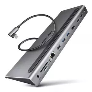 Hub USB Axagon HMC-4KX3 USB-C 3x USB-A + 2x HDMI + DisplayPort + RJ-45 + SD/microSD imagine