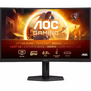 Monitor LED AOC C27G4ZXU 27" Curbat Full HD 280Hz 0.3ms HDMI DP Black imagine