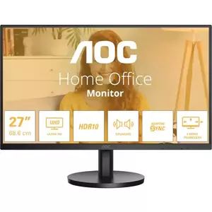 Monitor LED AOC U27B3A 27" 4K Ultra HD 60Hz HDMI DP Black imagine