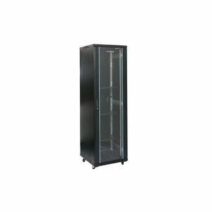 Rack 37U 600x800, montare pe podea, usa din sticla, panouri laterale detasabile si securizate, dezasamblat, culoare negru RAL 9004, DATEUP imagine