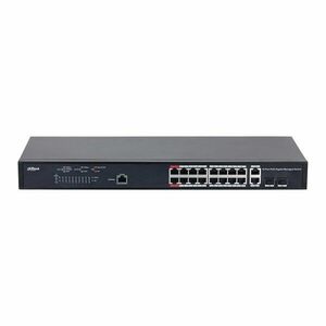 Switch cu 18 porturi Dahua PFS4218-16GT-130, MAC 16K, 56 Gbps, cu management, PoE imagine