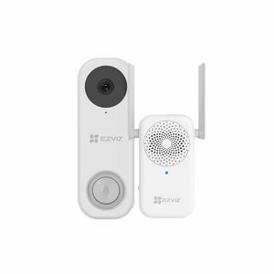 Kit sonerie video wireless WiFi EZVIZ CS-DB2-PRO-3K, 5 MP, 2.8 mm, IR/PIR 5 m, 5200 mAh, 20 sonerii, slot card imagine