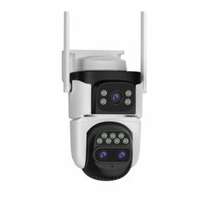 Camera supraveghere IP Speed Dome panoramica cu lentila duala Wi-Fi 6 PT Vstarcam CS621ZR, 3 MP, 4+4+12 mm, microfon si difuzor, slot card, detectie om, auto tracking, color/IR noaptea, alarma vizuala/acustica, vizualizare de pe telefon imagine