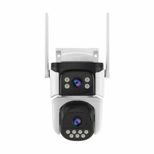 Camera supraveghere IP Speed Dome Wi-Fi PT Vstarcam Dual Lens CS621DR, 3 MP, 4 mm, microfon si difuzor, slot card, 360 grade, smart tracking, detectie umana, night vision imagine