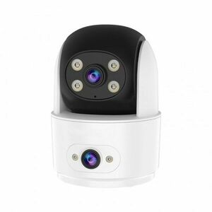 Camera supraveghere interior Wi-Fi PT cu lentila duala Vstarcam C996DR, 1 MP, 4 mm, detectie miscare, auto tracking, night vision, full color, microfon si difuzor, slot card, vizualizare de pe telefon imagine