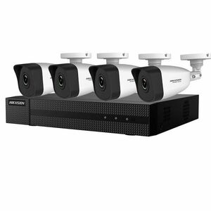 Sistem supraveghere IP exterior basic Hikvision Hiwatch HW-IP-4EXTIR30-2MP, 4 camere, 2 MP, IR 30 m, 2.8 mm, PoE imagine