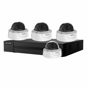 Sistem supraveghere IP interior basic Hikvision Hiwatch HW-IP-4INTIR30-4MP, 4 camere, 2 MP, IR 30 m, 2.8 mm, PoE imagine