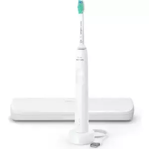 Periuta de dinti sonica electrica Philips Sonicare Seria 3100 HX3673/13, 31000 miscari/minut, 1 mod de curatare, senzor presiune, functia BrushSync, 1 cap de periere, toc de transport, Alb imagine