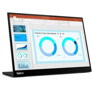 Monitor Portabil IPS LED Lenovo 14inch ThinkVision M14d, 2240 x 1400, USB Type-C (Negru) imagine
