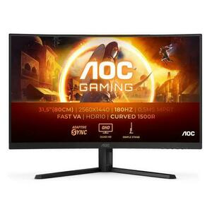 Monitor Gaming Fast VA LED AOC 31.5inch CQ32G4VE, QHD (2560 x 1440), HDMI, DisplayPort, Ecran curbat, 180 Hz, 0.5 ms (Negru) imagine