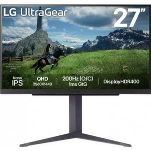 Monitor Gaming IPS LED LG 27inch 27GS85QX-B, QHD (2560 x 1440), HDMI, DisplayPort, Pivot, 200 Hz, 1 ms (Negru) imagine