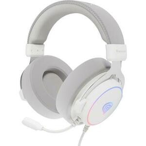 Casti Gaming Over-Ear Genesis Neon 764, USB-A 2.0, Surround Virtual 7.1, Iluminare RGB, Microfon (Alb) imagine