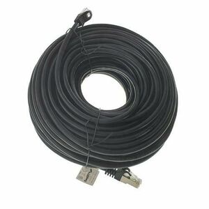 Cablu ecranat FTP Lanberg 42801, cat.6, mufat 2xRJ45, lungime 30m, AWG 26, 250 MHz, de legatura retea, ethernet, negru imagine