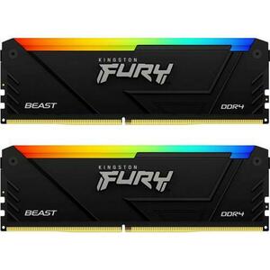 Memorie Kingston Fury Beast RGB Black DDR4, 32GB, 3733 MHz, Dual channel, CL19, 1.35V, Negru imagine