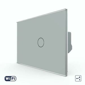 Intrerupator Simplu Cap Scara / Cruce Wi-Fi cu Touch LIVOLO, standard italian – Serie Noua (Gri) imagine