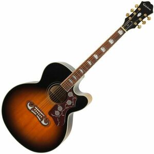 Epiphone J-200 EC Vintage Sunburst Chitară electro-acustică Jumbo imagine